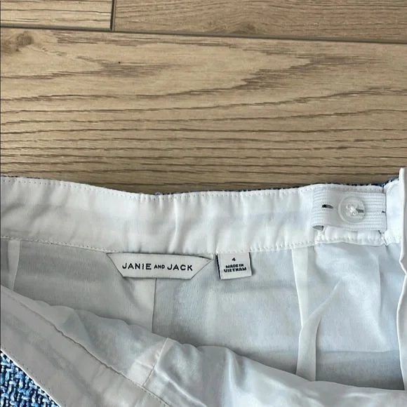 Janie and Jack Blue and White Textured Two-Piece Set size 5 and 4 - Picture 4 of 7